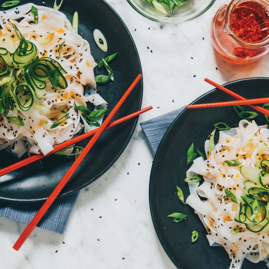 Easy Cold Cucumber Chile Sesame Noodles