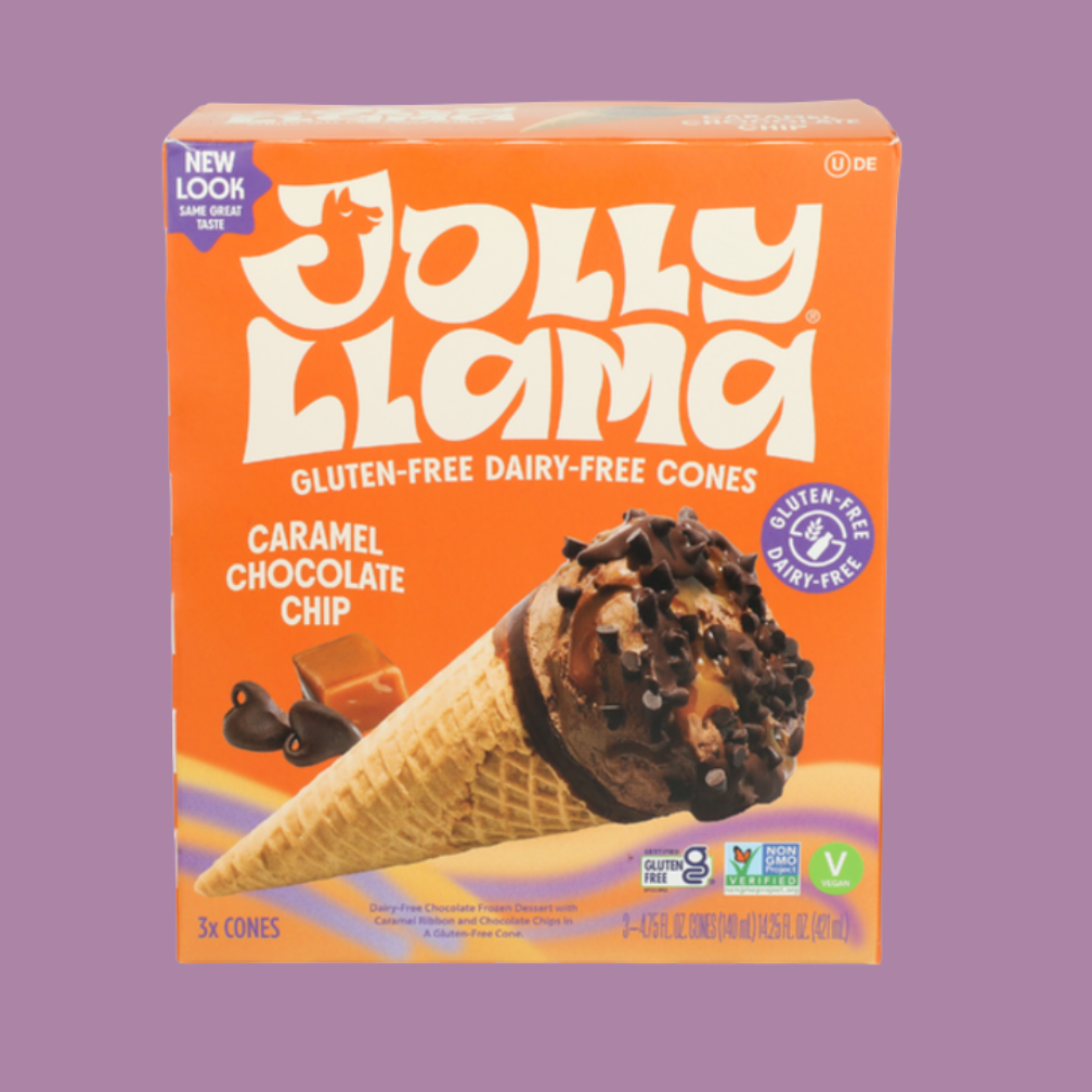 Jolly Llama Caramel Chocolate Chip Cones